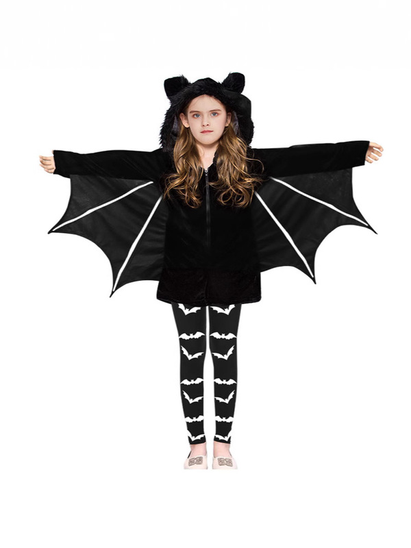 2025 新しいハロウィン子供衣装コウモリマントマントキャットウーマン服パーティーコスプレ衣装|undefined