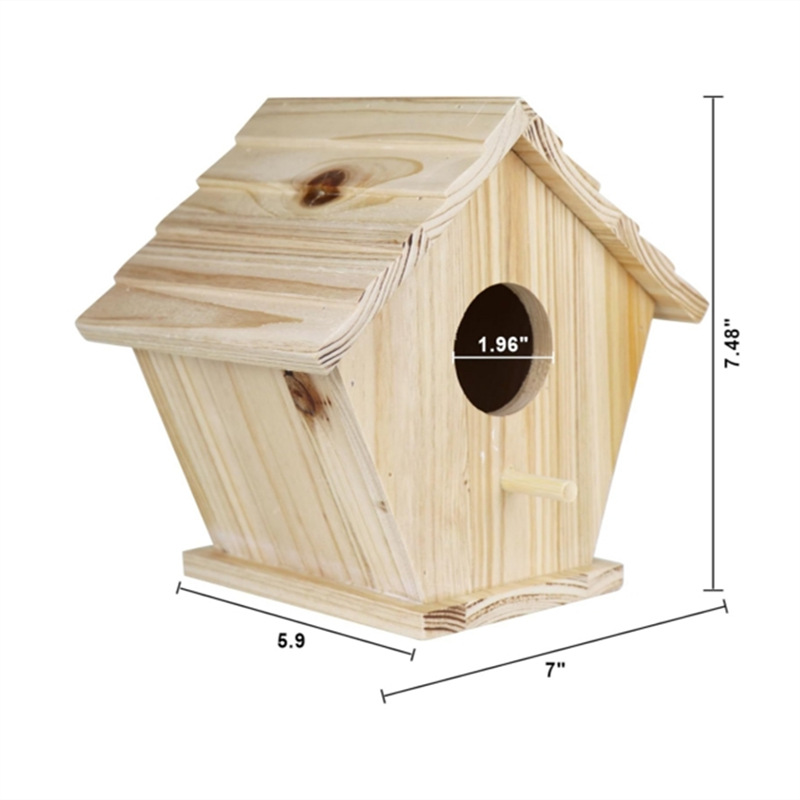 Madera nido de pájaros decoración de jardín abierto nido de pájaros caja de cría de pájaros casa de pájaros alimentador de madera sólida