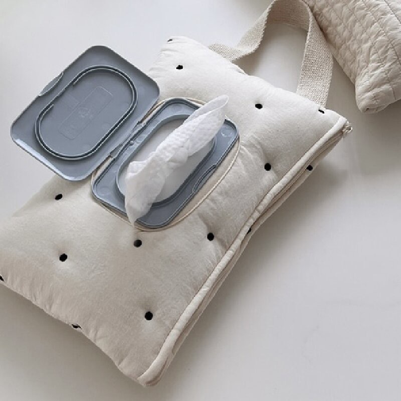 INS estilo coreano estilo coche caja de pañuelos lindo cochecito de bebé bolsa de tejido portátil extraíble Flip caja de pañuelos