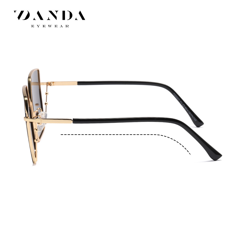 Nueva moda gafas de sol metal cara redonda marco grande gafas de sol LS324 Internet celebridad transmisión en vivo polígono polarizado gafas