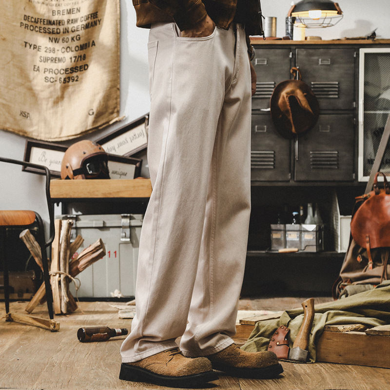 American Style Classic Retro Straight Jeans Men's Autumn Trendy Brand Pants Men's Loose Simple All-match Men's Casual Pants