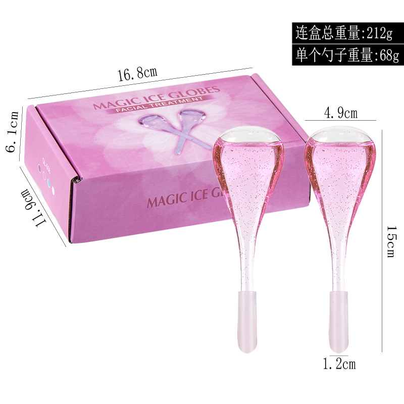 Juego de cucharas con purpurina rosa