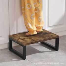 铁艺实木高低理货凳脚踏两步凳子台阶二步梯凳浴室厨房凳子儿童凳