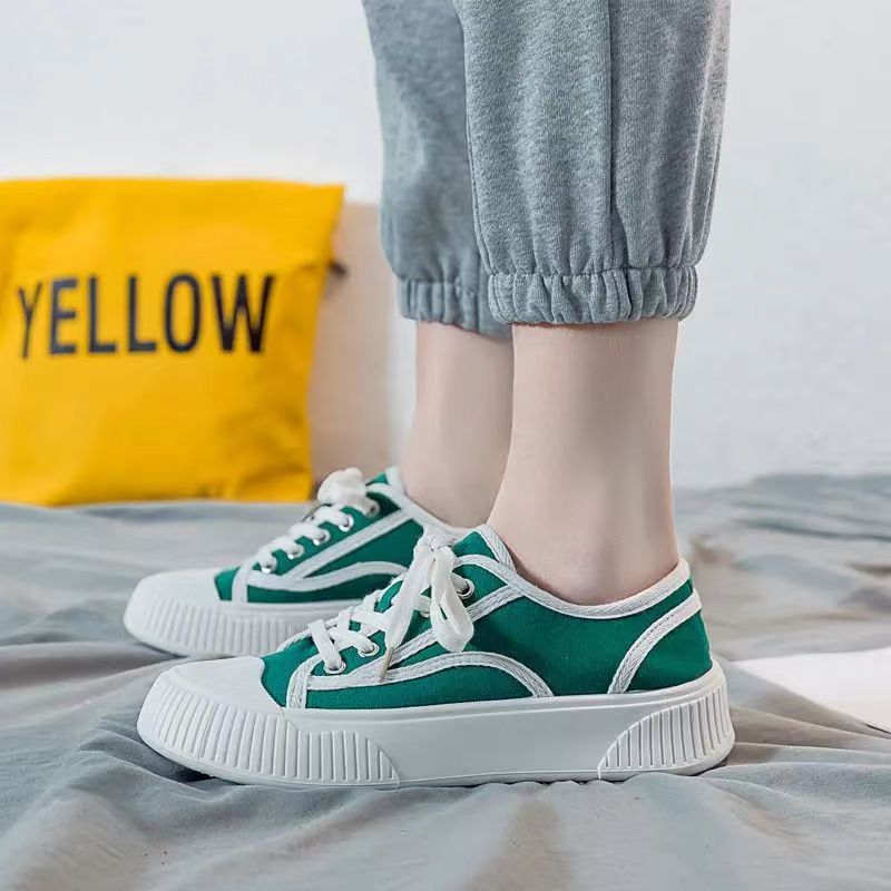Zapatos de mujer cómodos, estudiantes de todo fósforo, primavera y otoño, nuevos zapatos de lona de suela gruesa, zapatos de mujer, zapatillas de deporte, moda casual al por mayor image 3