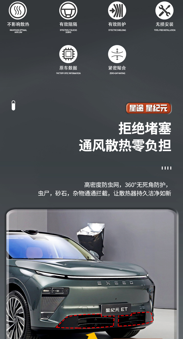 Xingtu Star Era Special Anti-Insect Net, New Era ET Split-Type Front Dustproof Center Grille