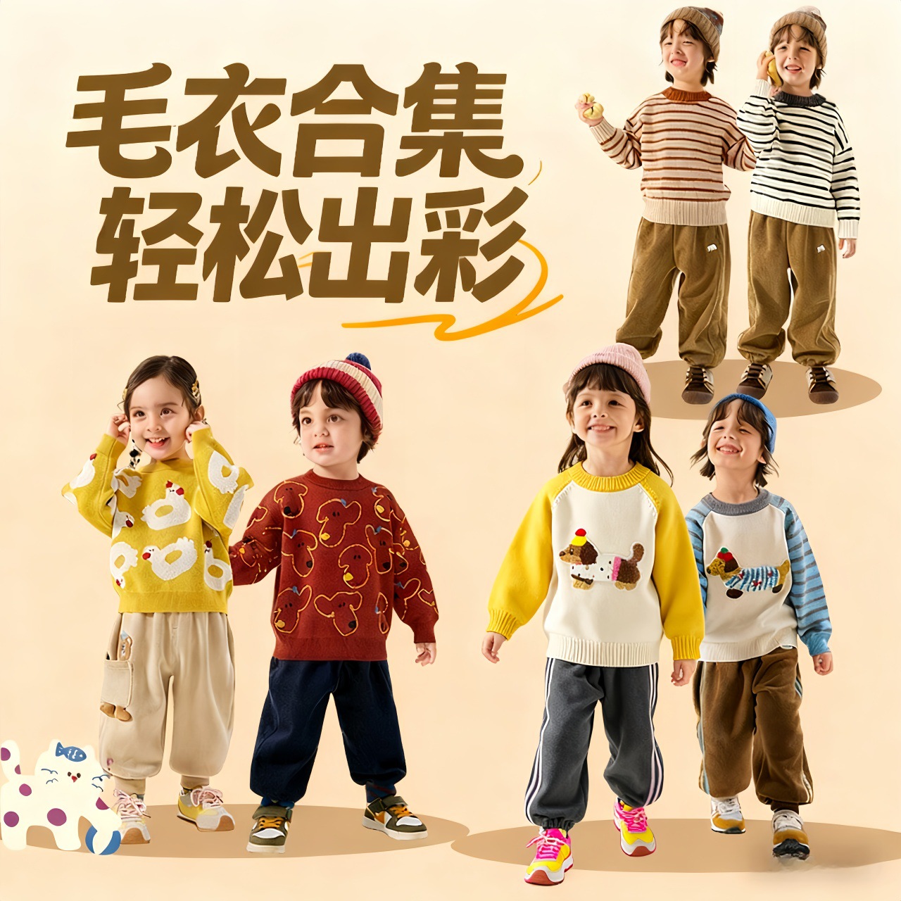 【奶乎乎】嘟嘟家宝宝毛衣秋季男童针织衫秋装女童上衣儿童衣服装