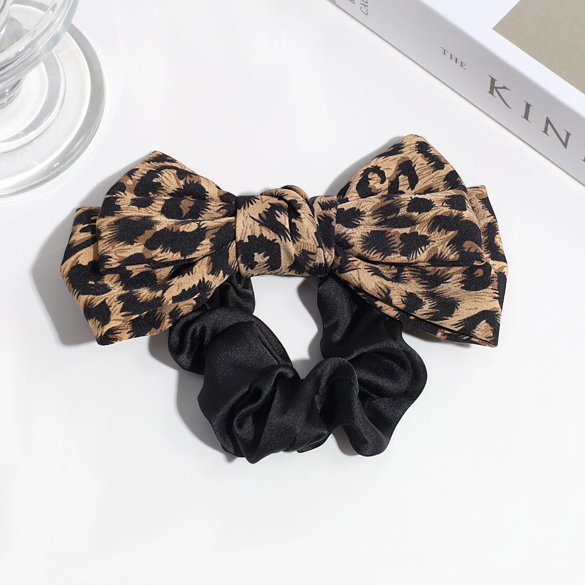 Estilo de moda europeo y americano personalidad nicho de diseño arco leopardo aro de pelo clip de resorte retrógrado anillo para el pelo accesorios para el pelo