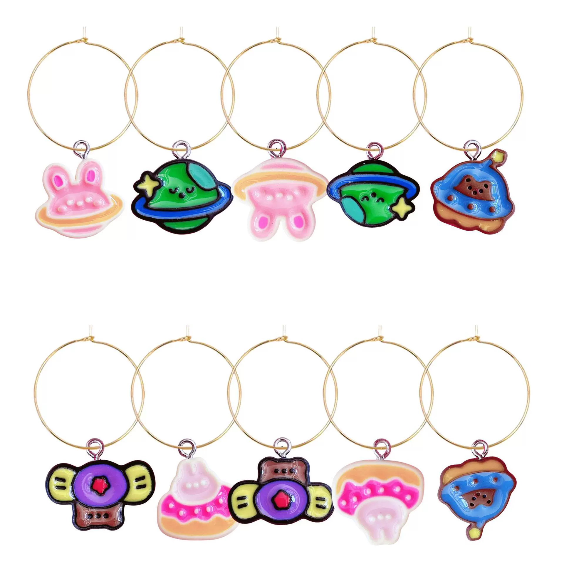 Подвеска-кулон для бокала вина Paxi Creative Rainbow Planet Etsy, украшение для вечеринки