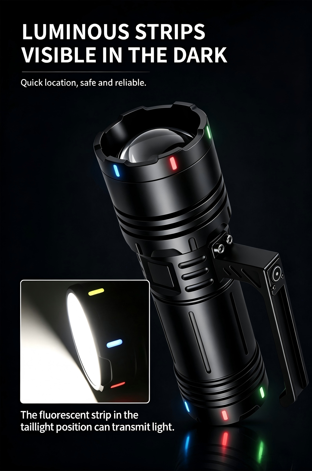 Cross-border outdoor flashlight, multi-functional, long-lasting, high-intensity, long-range, with tools, rechargeable, high-power, portable lamp