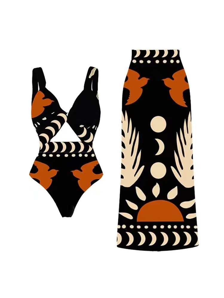 Women's Retro Flower 2 Pieces Set One Piece Swimwear display picture 6