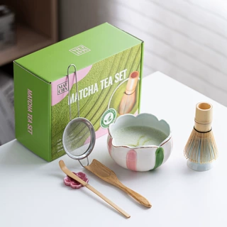 手绘青蓝花蝶宋代点茶抹茶碗陶瓷碗搅拌器百本立打抹茶7件套套装