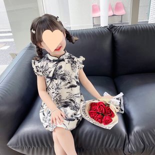 Hanfu-Style Summer Dress for Girls, Children's Cheongsam, 2023 New Summer Chinese-Style Fairy First Birthday Dress for Girls