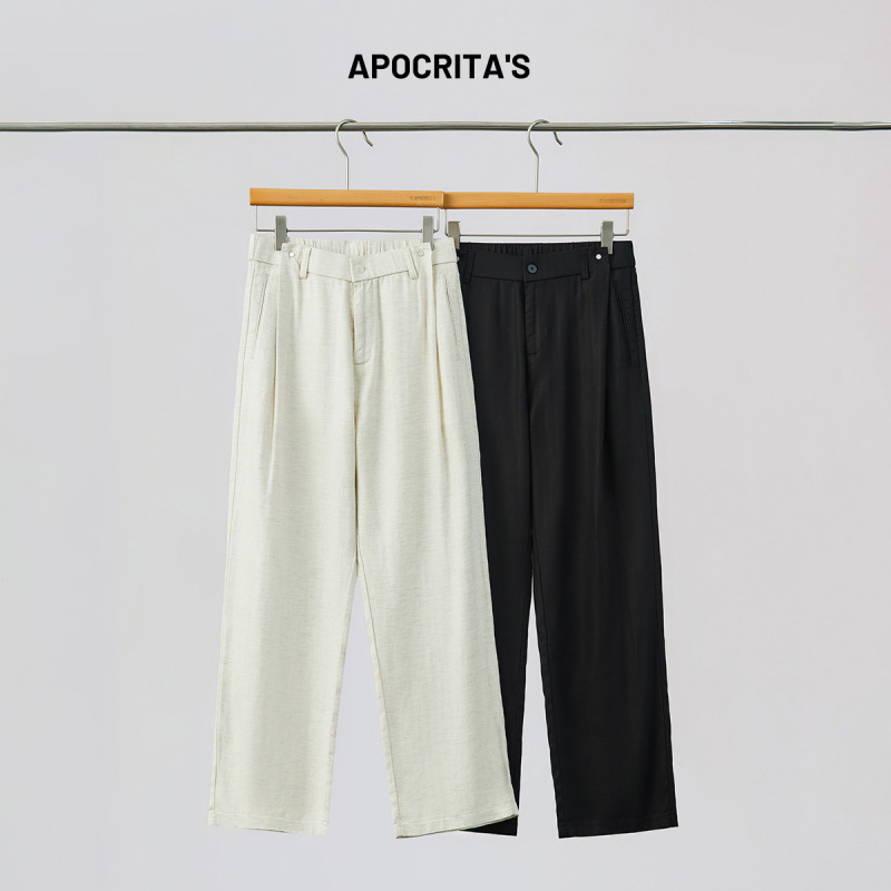 Apo Men's Clothing | Cross-Border Lyocell Linen Casual Pants for Men, Summer Thin Style, High-End Feel, Loose Straight-Leg Drapey Long Pants. Apo Men's Clothing | Cross-Border Lyocell Linen Casual Pants for Men, Summer Thin Style, High-End Feel, Loose Straight-Leg Drapey Long Pants.