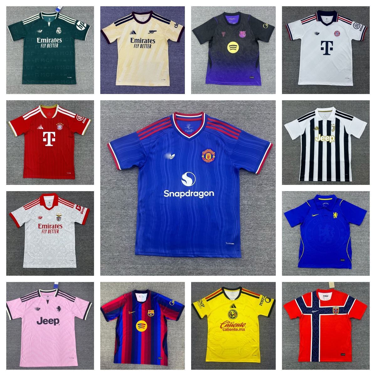 2627 New Fan Version Football Jerseys from Germany, Spain, England Clubs, Factory Direct Supply, One-Piece Dropshipping