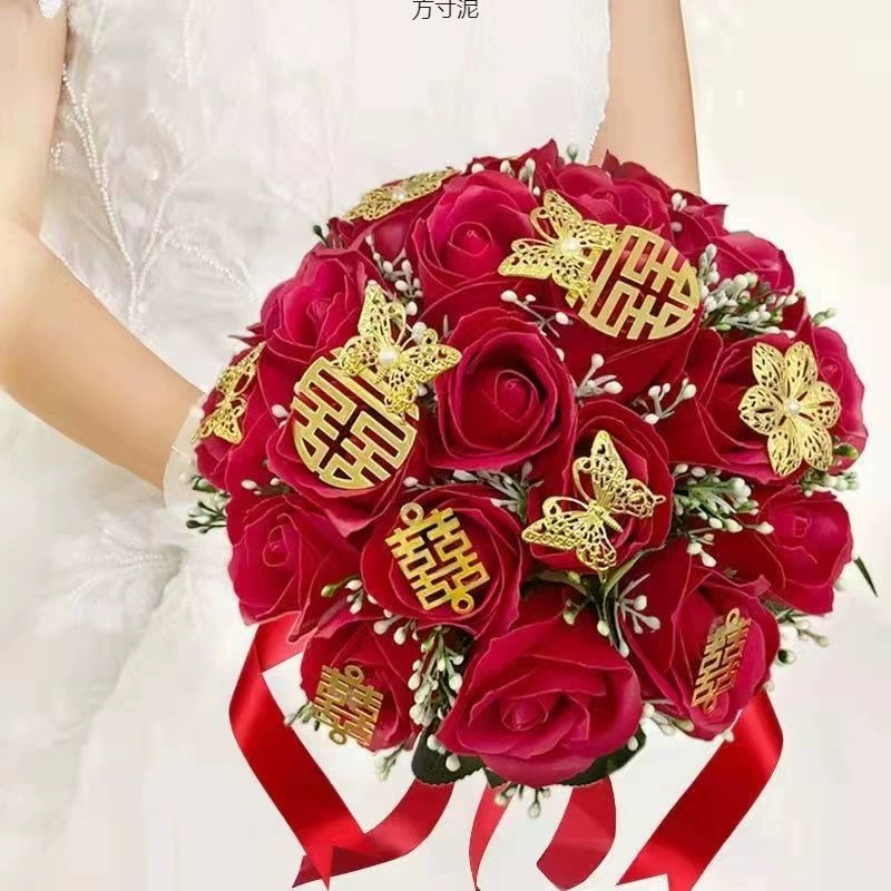 Retro realistic photography props for bride, Chinese style