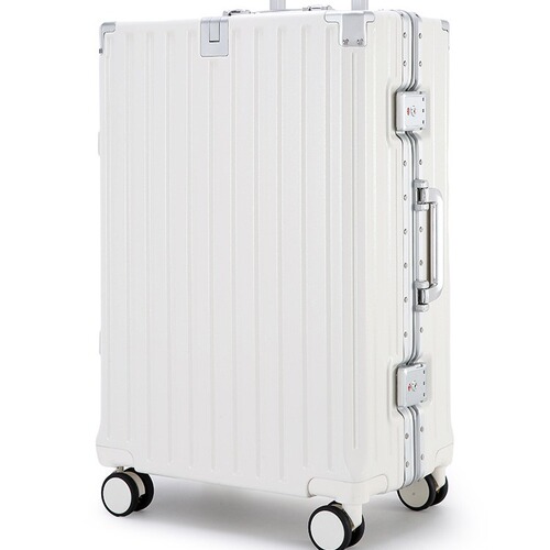 Multifunctional Luggage Cup Holder Model Aluminum Frame Pull-along Suitcase Trendy Phone Stand Travel Case Password Men Women Password Leather Suitcase