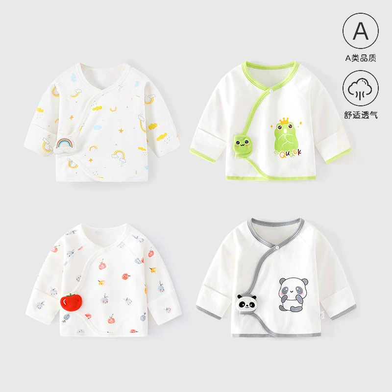 Детская одежда с половиной спинки, одежда монаха класса А из чистого хлопка без костей, одежда для новорожденных, топ с половиной спинки на липучке для детей 0-3 месяцев