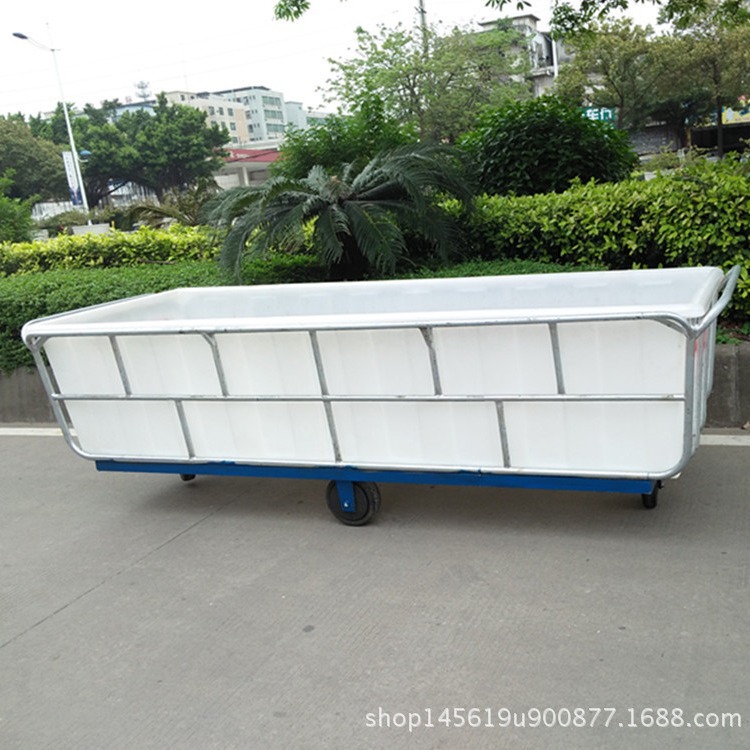 针织面料周转存放用四轮装布车 /家纺漂染用耐酸碱pe方箱推布车