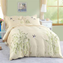 外贸原单 纯棉四件套绣花全棉被套床单床上用品简约1.5 1.8米床