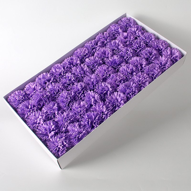 Flores artificiales de jabón, cabezas de flores de jabón para el Día de la Madre, claveles de jabón simulados con materiales para envolver flores, ramo de flores simuladas