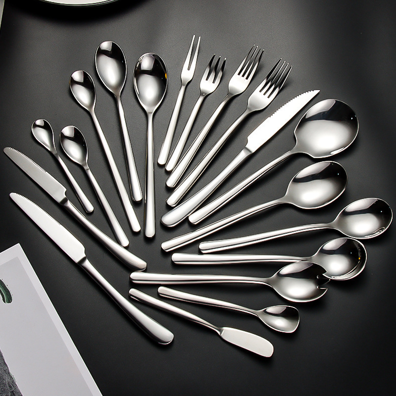 Cross-Border French Moonlight Style Steak Knife, Fork, and Spoon, Export Tableware Gifts, High-End Stainless Steel Hotel Western-Style Cutlery