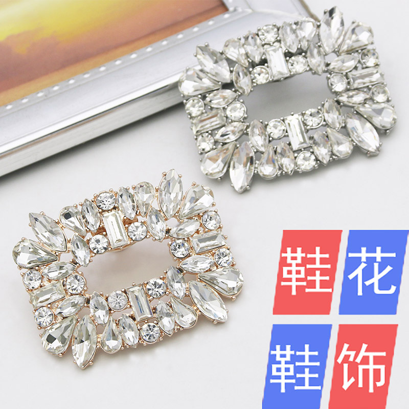 Cruz-frontera zapato de metal hebilla decoración todo-Partido rhinestone zapatos accesorios zapatos de la boda decoraciones de flores accesorios de tacones altos extraíbles