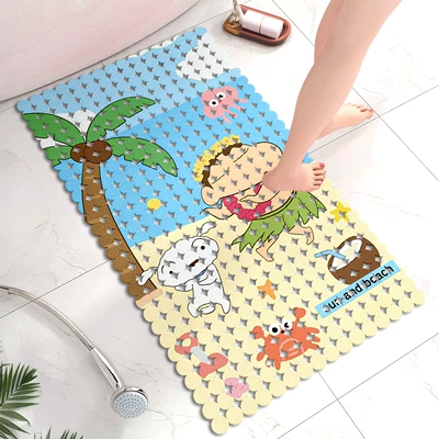 Avtomobil döşəmə paspasları — Foot Mat, Bathroom Floor Mat - crayon-shin-chan-dancing-70x40cm-environmentally-friendly-odorless-shipped-on-the-same-day-simple-round-style