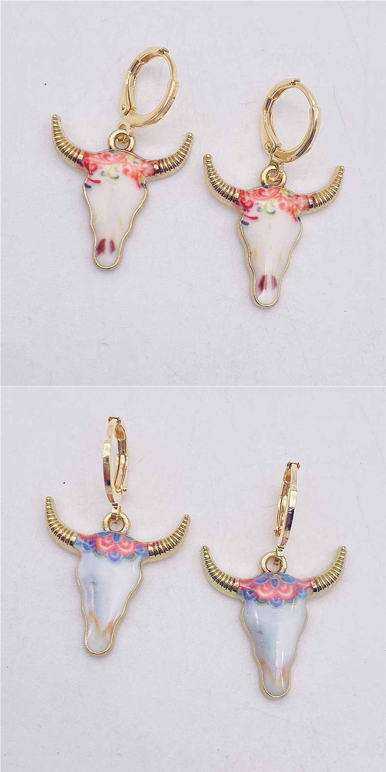 Daily, Street Occasion 1 Pair Casual Retro Simple Style Cattle Metal Drop Earrings