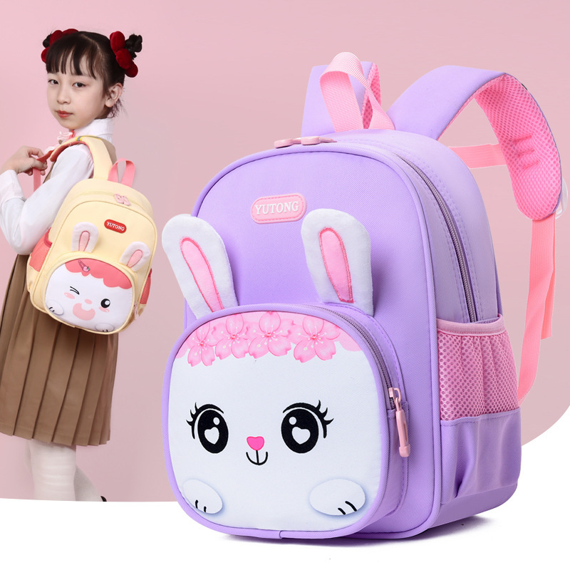 Mochila escolar para niños nuevo estilo lindo conejo de dibujos animados 3-6 años mochila para niños y niñas
