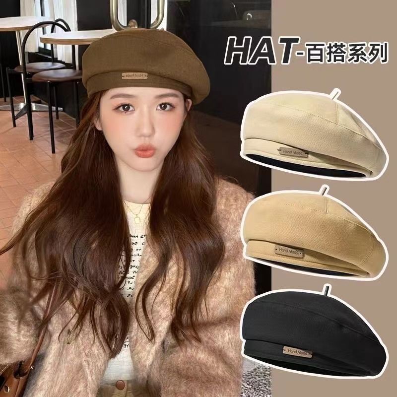 秋冬新品毛呢贝雷帽时尚英伦风画家帽子复古百搭显脸小蓓蕾帽男女|undefined