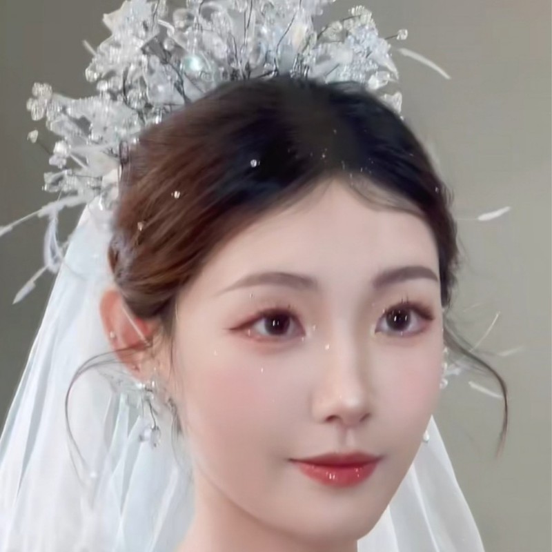 新しいハイエンドの年齢を軽減するクラウン、絶妙なラインストーンの蝶のヘッドバンド、ヘアアクセサリー、ウェディングドレス、イブニングドレス、甘いレトロなアクセサリー|undefined