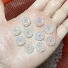 厂家直销白玉髓玛瑙平安扣荔枝冻平安扣diy手链吊坠水晶配饰饰品