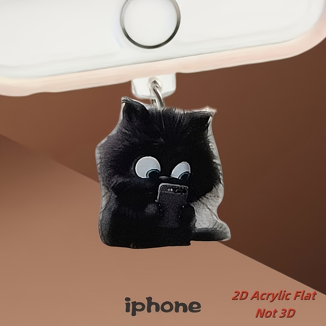 Nuevo acrílico plano transfronterizo para ver el teléfono móvil gato enchufe a prueba de polvo image 3