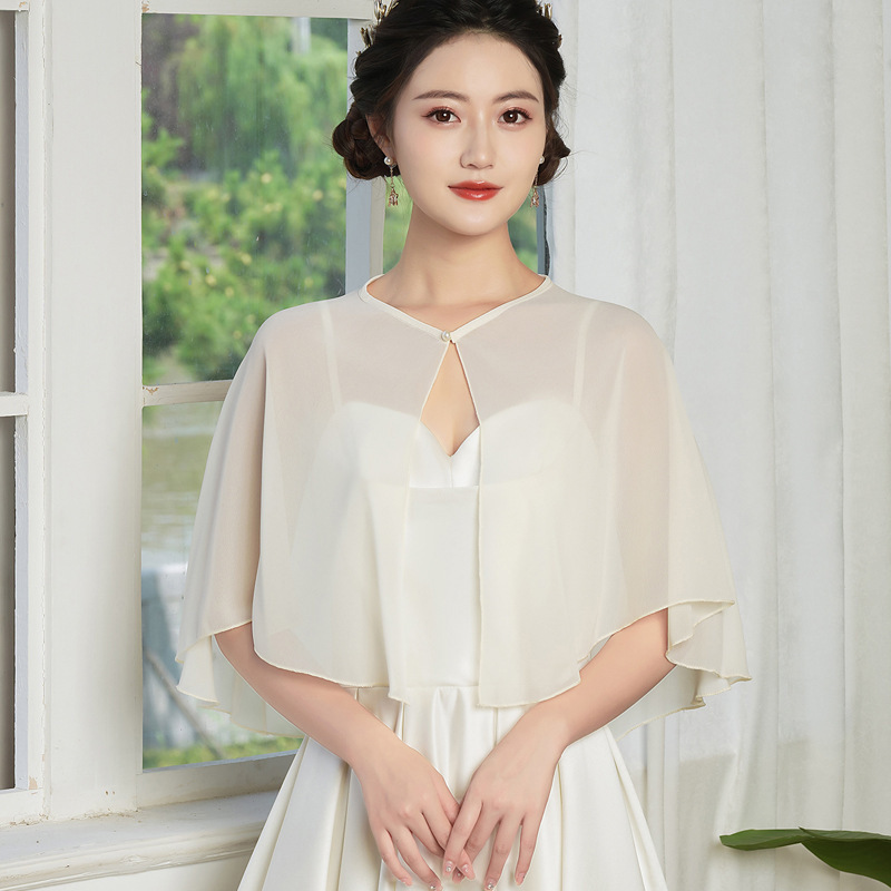 Pearl Chiffon Shawl For Sun Protection Lightweight Scarf_voghion.com
