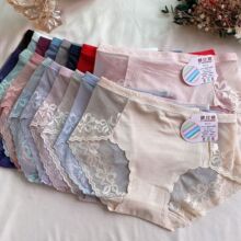 跨境内裤女夏季性感镂空蕾丝螺纹棉舒适大码蜜桃无痕女士三角裤