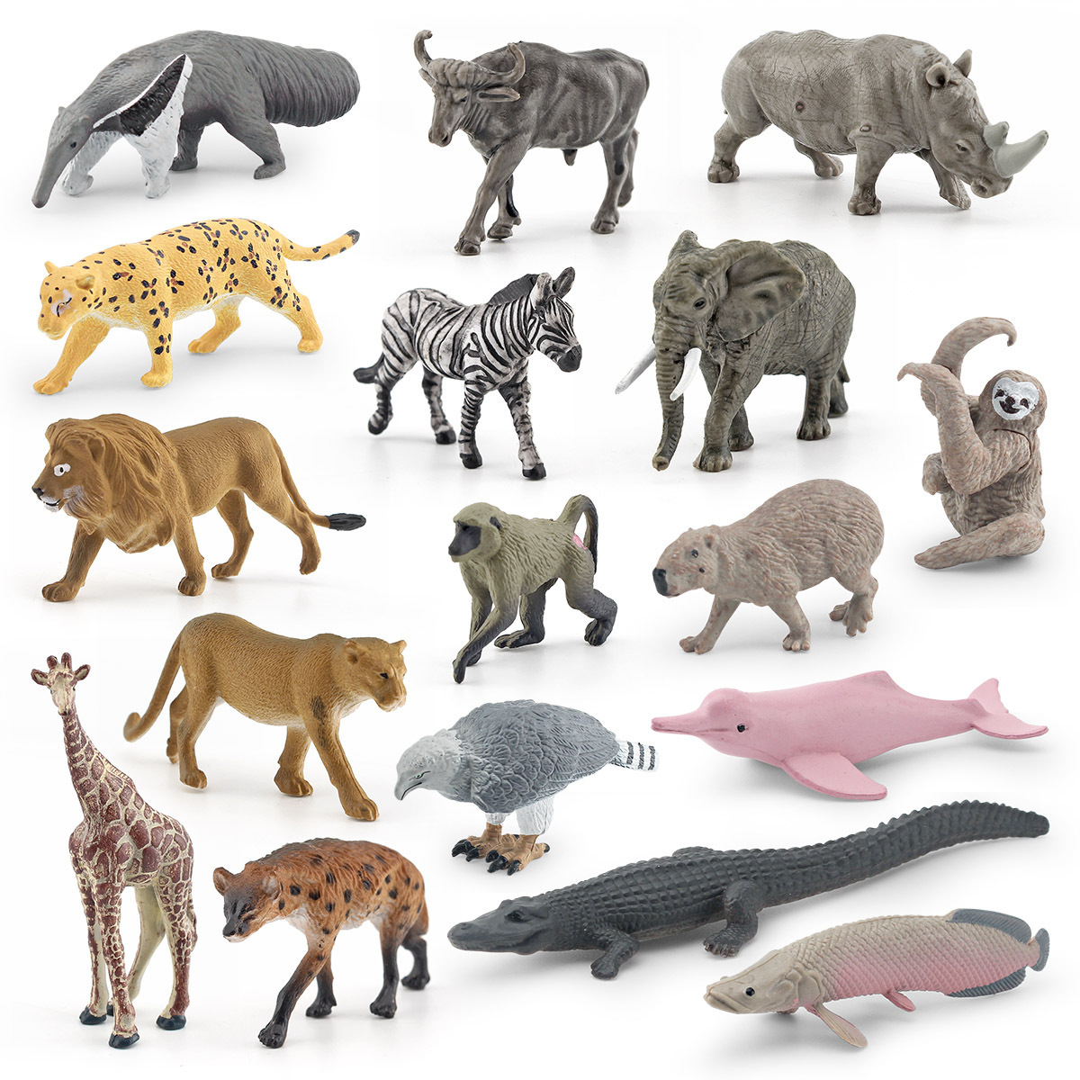 Transfronterizo de simulación de América del Sur no animal modelo perezoso oso olímpico Jaguar cebra León elefante africano adornos estáticos
