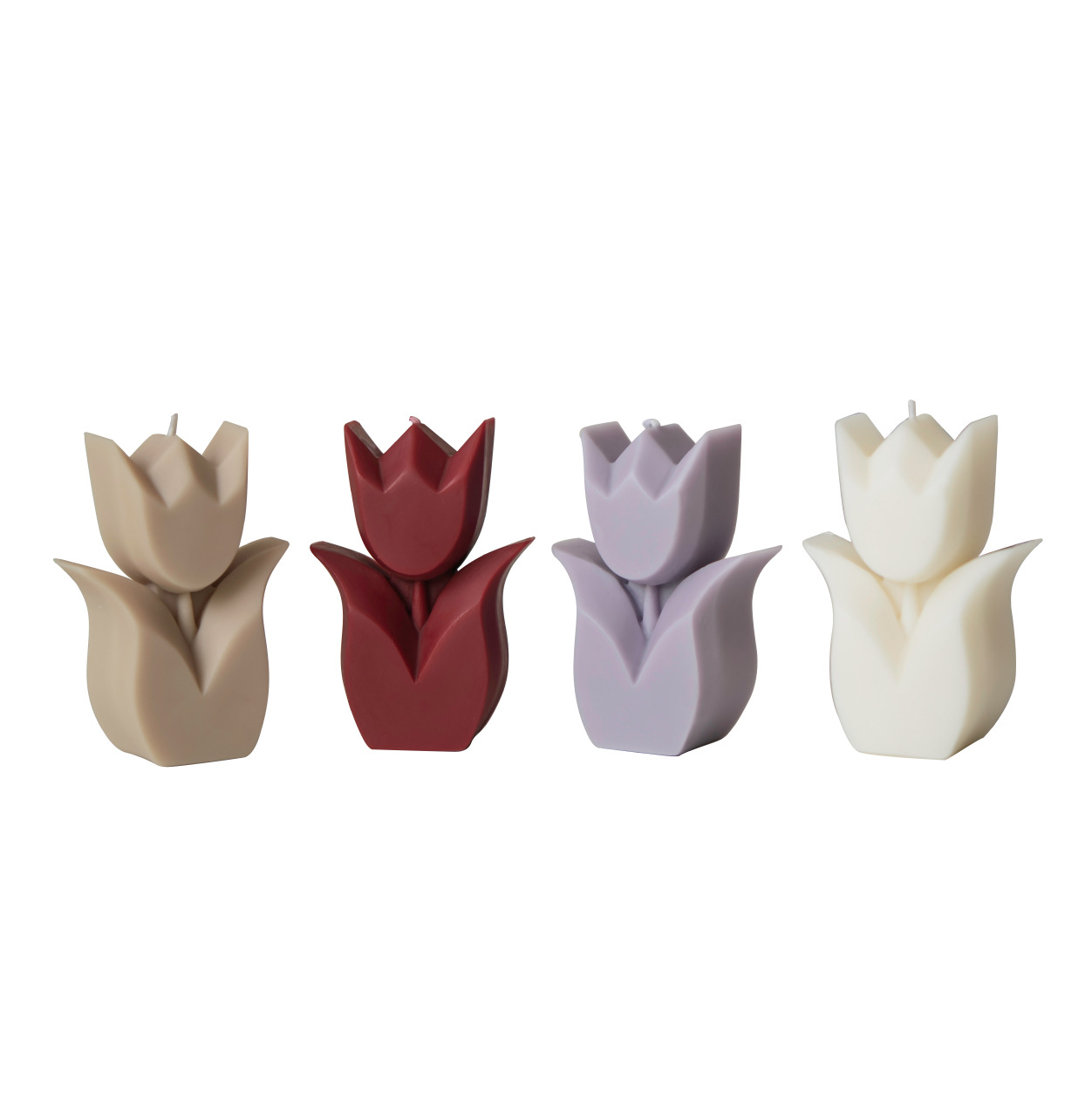 Corea del Sur ins popular en forma de tulipán aromaterapia vela regalo para niños rojo, blanco, púrpura y verde beige