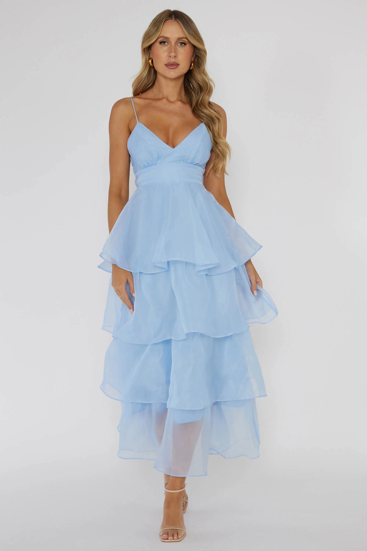 Women's Clothing Organza Deep V Backless Suspender Dress Casual Holiday Fairy Dress_voghion.com
