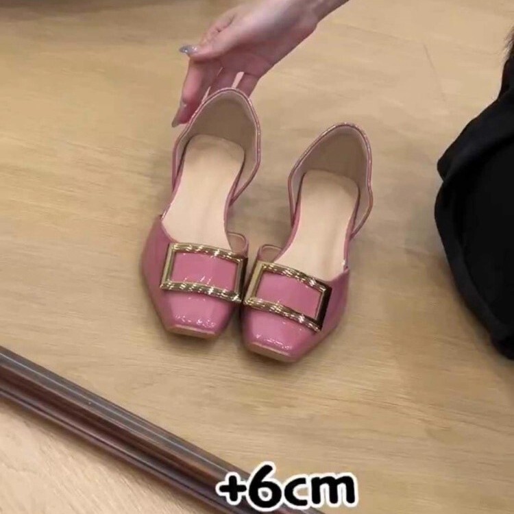 Sheepskin Version~2025 Summer New Style Square Buckle Shallow Mouth Single Shoes for Women, French Niche Retro Style, Hidden Heel Mary Jane Shoes Sheepskin Version~2025 Summer New Style Square Buckle Shallow Mouth Single Shoes for Women, French Niche Retro Style, Hidden Heel Mary Jane Shoes