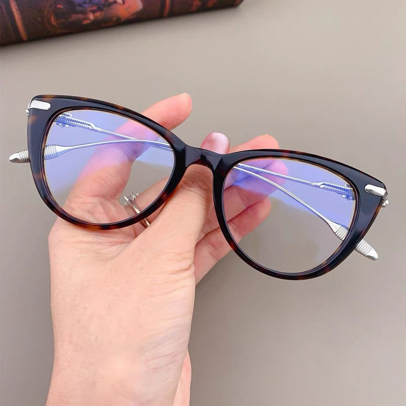 Gálculos anti-luz azul de alto nivel, marco negro, marco transparente, gafas de luz, moda y confort, gafas de flores jóvenes.