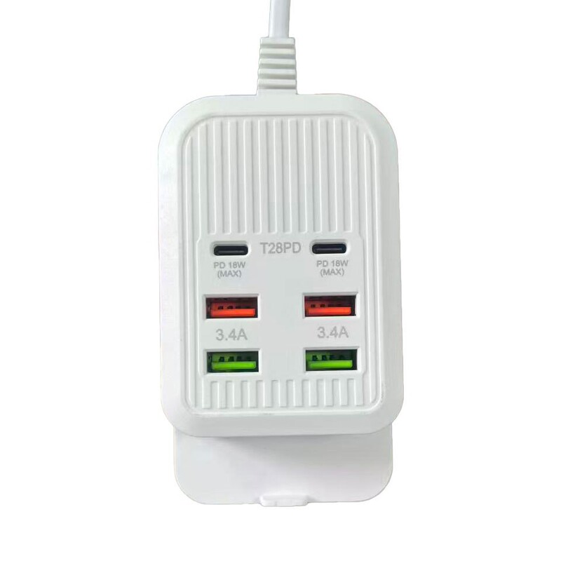 New Model Power Strip Stand Charger 2Pd4Usb Multi-Port Charging Head USB Socket 2A Socket Charger