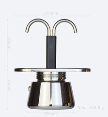 Mini household double cup stainless steel 304 Moka pot Italian coffee pot portable coffee machine outdoor camping