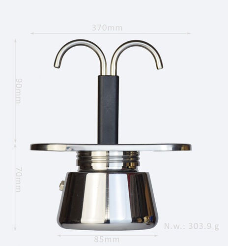 Mini household double cup stainless steel 304 Moka pot Italian coffee pot portable coffee machine outdoor camping