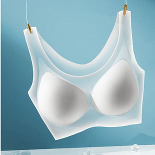 Non-trace Underwear Women's Ultra-thin Summer Non-steel Ring Beautiful Back Bra Breast-revealing Small Vest-type Fixed Cup Bra Push-up