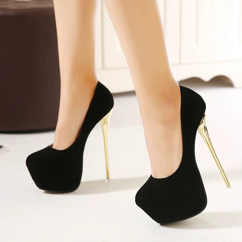 Heels European and American Sexy High-Heeled Shoes 2026 Spring Shallow Mouth Large Size Stiletto Thick-Soled Fashion Shoes for Women Amazon