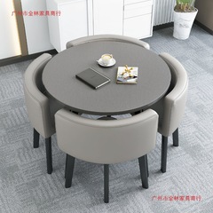家庭用の小さなアパート向けの収納可能なダイニングテーブル、レストランの店頭商談テーブルと椅子の組み合わせ、受付用のラウンドテーブル
