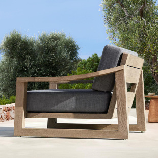 Manufacturer Outdoor Leisure Courtyard Villa Garden B&B Outdoor Waterproof Sun Protection Teak Distressed Sofa Furniture