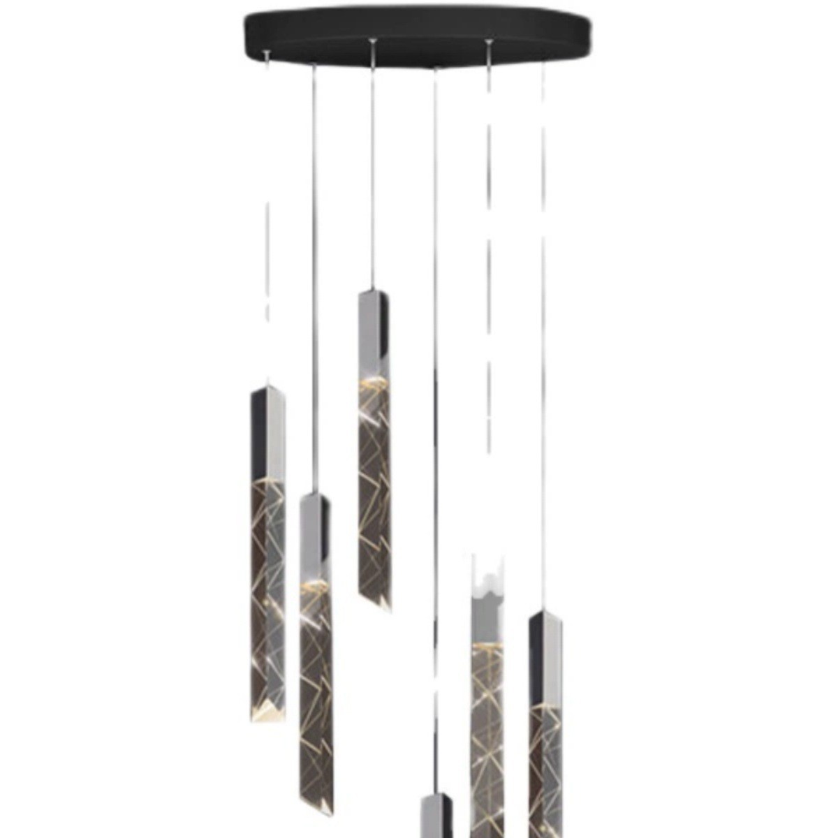 Lámpara luminosa de cristal giratoria escalera de sala de estar nórdica lámpara de cristal dúplex lujosa barra de la villa simple elegir restaurante