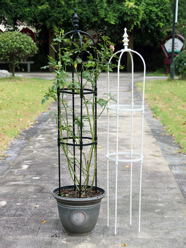 Gardening vines, roses, green roses, climbing pergolas, plant U-shaped plastic-coated steel tube flower stands, pillars, rose potted flower stands