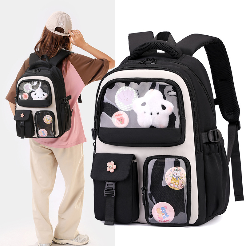 Mochila de pescado natural para estudiantes de escuela primaria 3 - 6 grados de protección de cresta para reducir la carga de estudiantes de secundaria de gran capacidad de moda mochila versátil